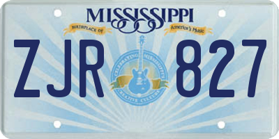 MS license plate ZJR827