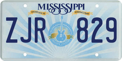 MS license plate ZJR829