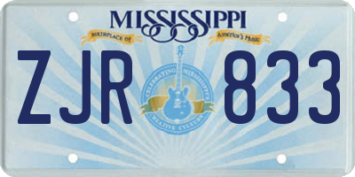 MS license plate ZJR833