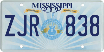 MS license plate ZJR838