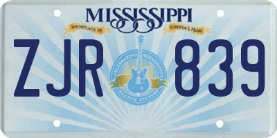 MS license plate ZJR839