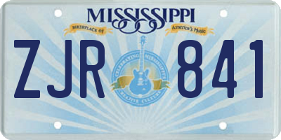 MS license plate ZJR841