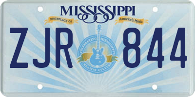 MS license plate ZJR844