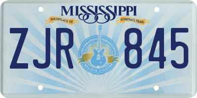 MS license plate ZJR845