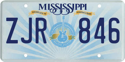 MS license plate ZJR846