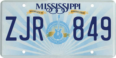 MS license plate ZJR849