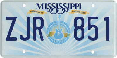 MS license plate ZJR851
