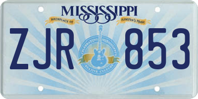 MS license plate ZJR853