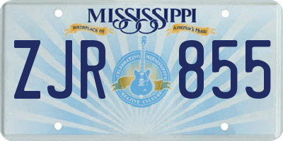 MS license plate ZJR855