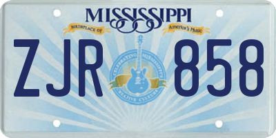 MS license plate ZJR858