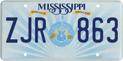 MS license plate ZJR863
