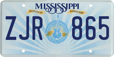 MS license plate ZJR865