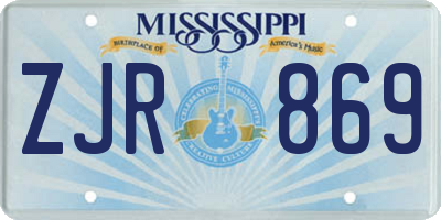MS license plate ZJR869