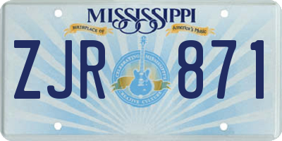 MS license plate ZJR871