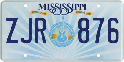 MS license plate ZJR876