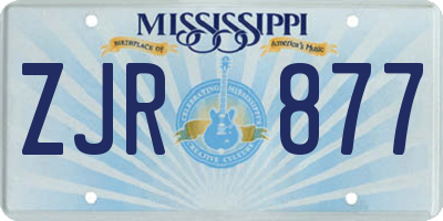 MS license plate ZJR877
