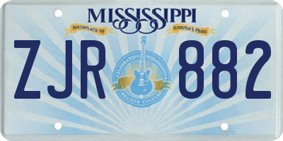 MS license plate ZJR882