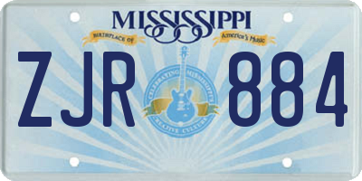 MS license plate ZJR884