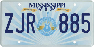 MS license plate ZJR885