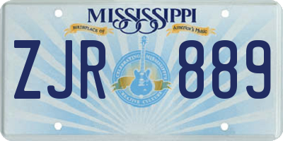 MS license plate ZJR889