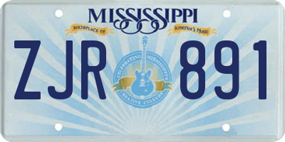 MS license plate ZJR891