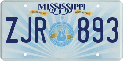MS license plate ZJR893