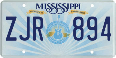 MS license plate ZJR894