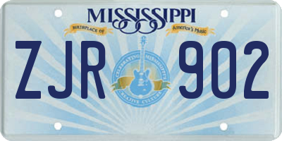 MS license plate ZJR902