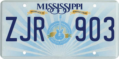MS license plate ZJR903