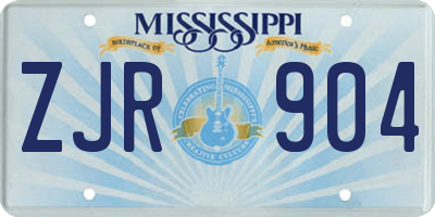 MS license plate ZJR904