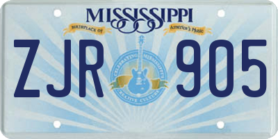 MS license plate ZJR905