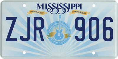 MS license plate ZJR906