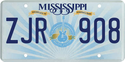 MS license plate ZJR908