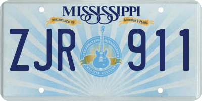 MS license plate ZJR911