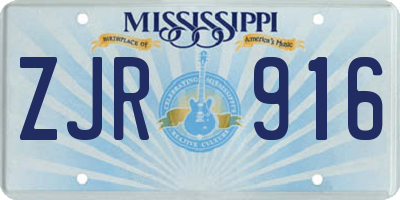 MS license plate ZJR916