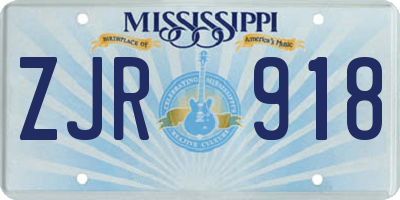 MS license plate ZJR918