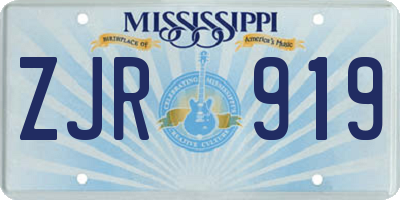 MS license plate ZJR919
