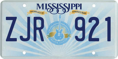 MS license plate ZJR921