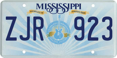 MS license plate ZJR923