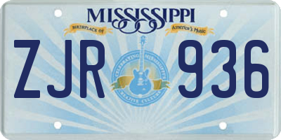 MS license plate ZJR936