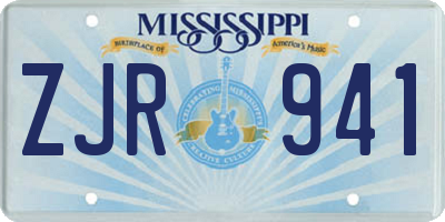 MS license plate ZJR941