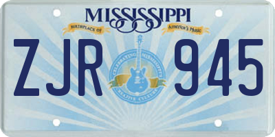 MS license plate ZJR945