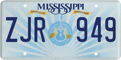 MS license plate ZJR949