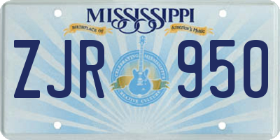 MS license plate ZJR950