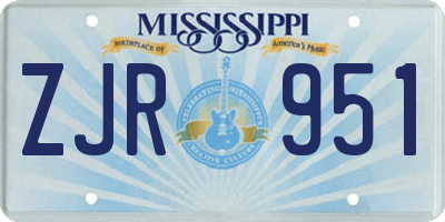 MS license plate ZJR951