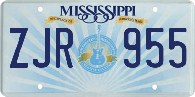 MS license plate ZJR955