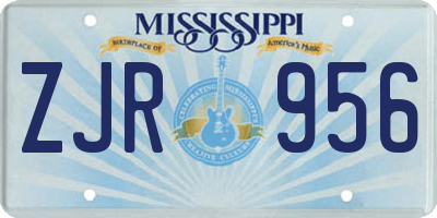 MS license plate ZJR956
