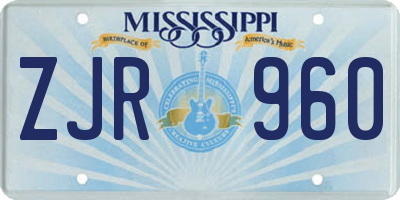 MS license plate ZJR960