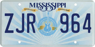 MS license plate ZJR964
