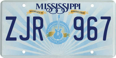 MS license plate ZJR967